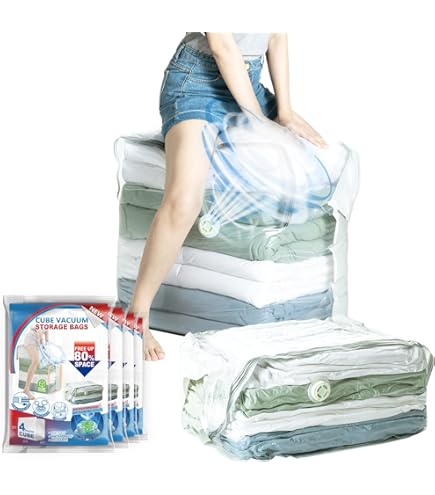 Famanu - Vacuüm Opbergzakken Met Lange Ritssluiting Aan De Zijkant 8 Stuks Jumbo Formaat Herbruikbare Compressie Zakken