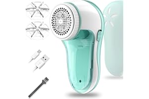 GBARAN Rimozione di pelucchi elettrico ricaricabile con 2 lame di ricambio, rasoio portatile in tessuto per vestiti, mobili, biancheria da letto, moquette