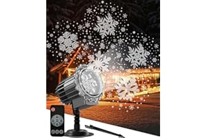 EVOLPOR Christmas Projector Lights Outdoor, Waterproof 2025 Upgraded Large Snowflake Projector, LED Moving Snowfall Effect with Remote Control for Indoor/Outdoor Christmas Winter Party Decoration
