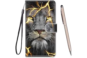 TOUCASA Funda Compatible con Motorola Moto G73 5G, Funda Tapa Libro Movil Carcasa PU Cuero Funda para Motorola Moto G73 5G [Protección Completa] [Ranura Tarjeta][Función Soporte] (León de Fisión)