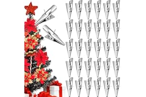 Hemoton Lot de 100 Pinces Crocodiles en Fer pour décoration de Sapin de Noël 3 cm