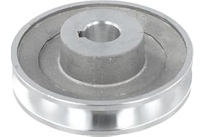 KHIRONHIVE Aluminium-Rillen-Motor-Riemenscheibe, 100 mm Durchmesser, mit 19 mm oder 24 mm Bohrung und 6 mm oder 8 mm Keilnut für Luftkompressoren und Pumpen für einen Abschnitt Keilriemen (97 x 19)