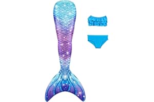 NAITOKE Coda di Sirena con Bikini per Bambina Set Bikini,Monofina Non Inclusa