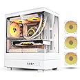 Darkflash DB330M Tempered Glass M-ATX/ITX Gaming PC Case with Pre-Installed 3 * 120MM ARGB Fans, 270 Degree Panoramic Design, Supports up to 240MM Radiator, USB 3.0, 2*SSD Slots Gaming Case (White)