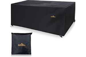 GTOMSJ Housse de Protection Table Jardin 180 * 120 * 74cm 600D Tissu Oxford Housse mobilier de Jardin Impermeable Anti UV Coupe Vent