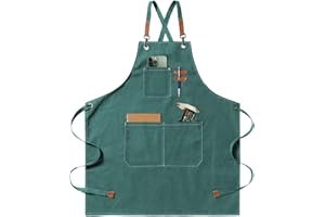 jiuzcare Kitchen Apron 68x76cm Mens Women Aprons for Cooking Cross Back Apron with 3 Pockets Adjustable Barbecue Apron Chef for BBQ Grilling Baking Gardening Barber