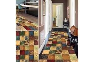 Orumrud Alfombra de Pasillo Antideslizante 40x100 cm, Largo Alfombras Cocina Alfombra de Corredor Larga Dise?o Vintage Moderno Entrada Felpudos Alfombra Poliéster para Sala de Estar Dormitorio, 1