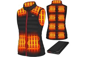 Cubovie Gilet Chauffant Femme, Veste Chauffante Femme avec Batterie incluse avec 13 zones, Veste Chauffante Électrique USB Vêtement