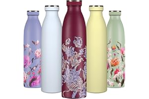 B2DO Bouteille d'eau Isotherme 750ml Bourgogne Cosmos oriental | Gourde métallique réutilisable acier inoxydable à double paroi sous vide | Gourde de sport anti-fuite| Idée cadeau femmes et hommes