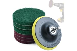 LEONTOOL Szczotka do czyszczenia płytek, 10 cm, z 6 gąbkami do szorowania, do kuchni, łazienki, zaprawy fugowej, dywanów, grilla, płytek