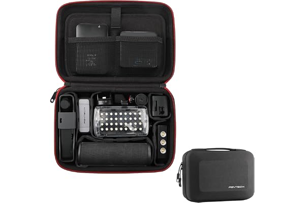 PGYTECH Boîte de Rangement pour Appareil Photo Boîte de Rangement Sac à Main pour Gopro Hero, pour Insta360 Ace Pro 2/X5, pour DJI OSMO 360/Action 6/Pocket 4/3/Xiaoyi Batterie Sac de Transport