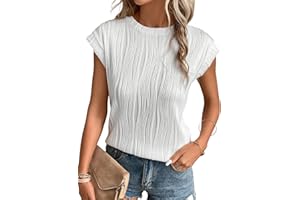 Gemulate Short Sleeve Tops Round Neck Blouse Tees for Women Ladies Knit Solid Casual T Shirts S-XXL
