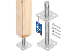 KOTARBAU® Supporto per pali 80x80x250 mm regolamentato filettatura per recinzioni travi in legno zincato Manicotto di ancoraggio staffa pavimento