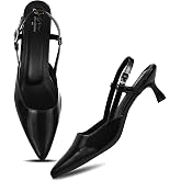 JM LOOKS Elegant Pointed Toe Slingback Kitten Heels Fashionable Sandals for Modern Women