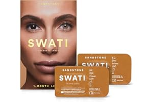 ‎SWATI Sandstone (Braun) - 1 Monate Kontaktlinsen Farbig - SWATI Cosmetics Natürlich Aussehende Kontaktlinsen