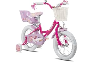 JOYSTAR Unicorn 12/14/16/18 Inch Girls Bike for 2-9 Years Old Kids, Gilrs Bike with Stabilisers& Doll Seat& Basket