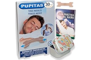 NOU PRIME 30 Tiras Nasales Antironquidos Tiritas Nariz Respirar, Tiras Nasales Anti-Ronquido, Antirronquidos Para Dormir, anti ronquidos para dormir 56x18mm (30 Tiras Nasales + Pastillero + Guía Sueño)