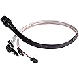 SilverStone SST-CPS03 - Internal Mini SAS SFF8087 36pin to 4 SATA 7pin Thick Shielded Cable (with Sideband), Mini SAS Host/Controller to 4 SATA Target/Backplane, 0.5M