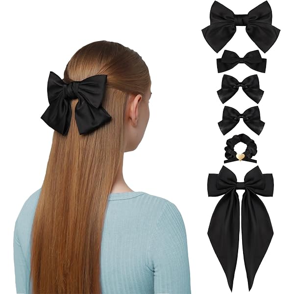 6 Schleifen-Haarklammern Mit Entenschnabel-Clips – Süße Accessoires Für Mädchen & Frauen