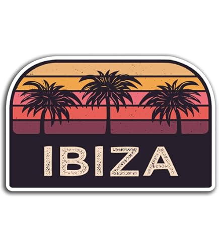 Autocollants Vinyle Ibiza - Lot A5 Avec 9 Motifs - Déco Bagage, PC, Gourde - Ambiance Méditerranéenne