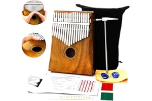 PAUZLE Kalimba 17 Keys Thumb Piano, Finger Piano with Study Instruction and Tune Hammer Musical Instrument for Kids Adult Beginners