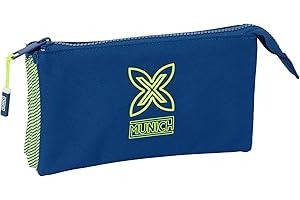 Safta Munich North - Portatodo Triple, Estuche Infantil, Estuche Niño, Ideal para Niños en Edad Escolar, Cómodo y Versátil, Calidad y Resistencia, 22x3x12 cm