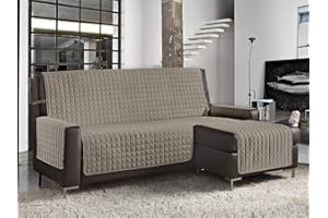 BANZAII TEXTILE INNOVATOR ONLINE Banzaii Copridivano con Penisola Trapuntato Tinta Unita Antimacchia Imbottito 3 Posti Sabbia con Penisola Sinistra