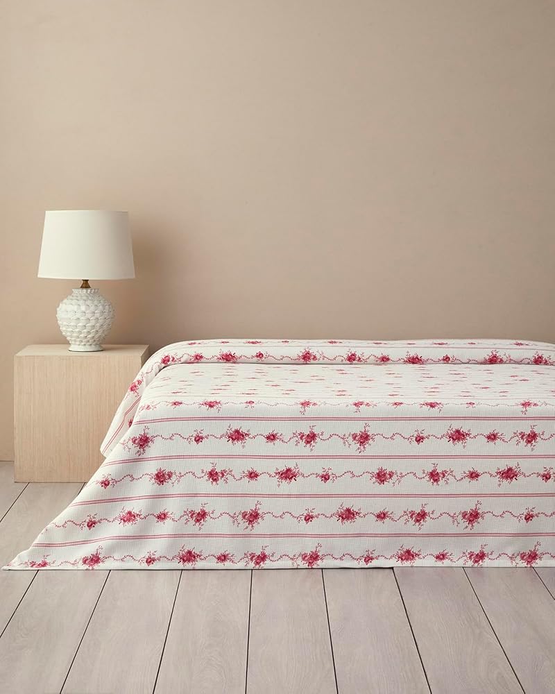 English Home Flower Line Tek Kişilik Pike Pembe