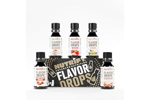 NUTRIFY Flavor Drops 5 x 30 ml, bez kalorii, bez cukru, bez kalorii, aromatyczne krople do słodzenia żywności, wegańskie krople smakowe, bez sztucznych barwników, kawa