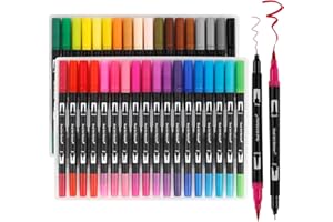 ABEIER Dual Brush Pen Set,Filzstifte Set 36 Pinselstifte Marker Fineliner Set Doppelseitig Aquarell Stifte für Bullet Journal Malbücher Kalligraphie