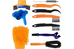 Peaken Kit de Cepillo de Limpieza de Bicicletas,10pcs Herramientas de Limpieza para Bicicleta,para cadena de bicicleta, neumático, piñón, limpieza de suciedad en esquinas de ciclismo