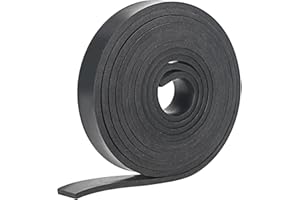 OUKMAO Solid Neoprene Rubber Sheet 25mm(W) x 5mm(T) x3m(L) Neoprene Rubber Strips Solid Rubber Rolls for DIY Gaskets, Crafts, Pads, Flooring Protection, Supports, Leveling, Anti-Vibration, Anti-Slip