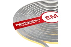 XEEINC 8M Bürstendichtung Selbstklebend, 9mm(B) x 15mm(D) Türbürstendichtung Bürstendichtung für Rolladen Schiebetür, Fenster Dichtungsband Türdichtung Bürste Insektenschutz - Grau