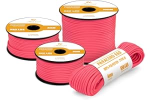 Abma Cord Paracorde 4mm 15m Type 3 Corde Paracorde 550 7 Brins pour Survie, Extrieur, Bracelet, l'artisanat - Max. 250 kg - Néon Rose