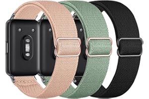 Gugobit 3 Stück Elastische Armband Kompatibel mit Samsung Galaxy Fit 3, Nylon Sport Loop Weiches Atmungsaktives Dehnbare Ersatzarmband Uhrenarmband für Samsung Galaxy Fit 3 SM-R390 Damen Herren