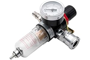 HugeAuto 1/4" Air Filter Regulator Water-Oil Separator Trap Filter Kit for Air Tool System,AFR-2000