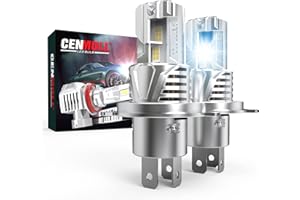 CENMOLL H4 LED Headlight Bulbs, 120W 24000LM 6000K White 600% Brightness 9003 H4 Headlight Bulbs Hi/Lo Beam Canbus Error Free All-in-One Design Xenon Halogen Replacement Conversion Kit, Pack of 2