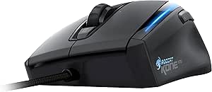 ROCCAT Kone XTD Customizable USB Gaming Mouse with Macro Keys, Side Buttons and Thumb Keys, Adjustable DPI and TDCU, and Ergonomic, Weight Adjustable Form for PC, Laptop - Black with LED Illumination