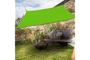 GREEN BAY Greenbay Rectangle Anti-UV Sun Shade Sail Outdoor Patio Party Sunscreen Canopy Sunsail 4x3m Light Green
