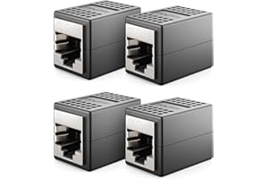 deleyCON LAN Kabel Verlängerung RJ45 Kupplung (10 Gbit/s) Verbinder für Cat8/Cat7/Cat6/Cat5 Ethernet Cable Patchkabel Netzwerkkabel Netzwerk Adapter 10 Gigabit POE - 4 Stück - Schwarz