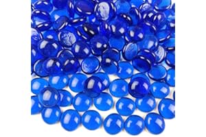 G&S homedeko Cobalt blue Glass Pebbles, 500g Multi-Purpose Decorative Stones for Vase Fillers, Plant Pot Gems, Aquarium Gravel, Fish Tank, Home Decor and Crafts， Glass Gems for Landscaping Plant