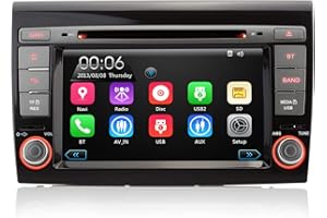 iFreGo Autoradio Per Fiat Bravo(2007-2012), 2 DIN 7 Pollici Car Stereo con Bluetooth, GPS, FM, DAB,DVD, TF card, Touch Screen Car Audio Bluetooth, Controllo del Volante,7 luci colorate