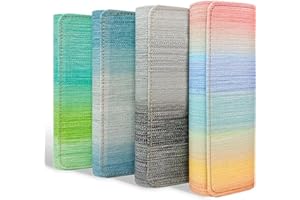 FZSECRIU Brillenetui Hardcase, 4 Stücke Brillenetui Damen,Brillenbox, Brillenetui Hardcase Bunt, Brillenetui Hartschale, Regenbogen Brillenetui Faltbar, Brillenaufbewahrung (Farbverlauf)