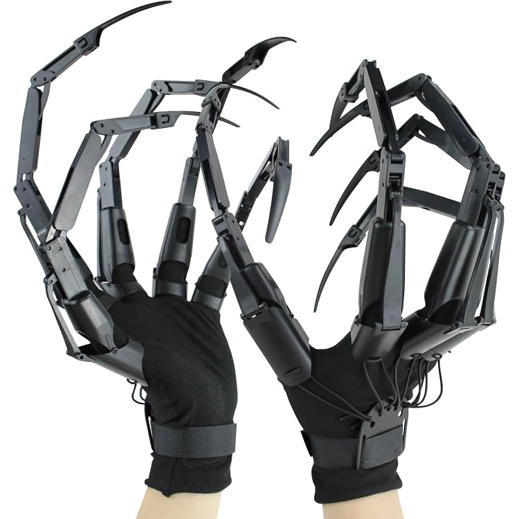 Yusat Halloween Gelenkfinger – Schwarze Flexible Skelettfinger Für Gruselige Kostüme & Cosplay (rechte Hand)