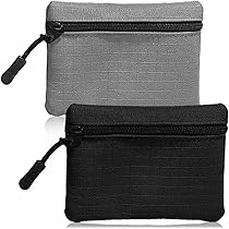 Kleine Herenportemonnee Nylon Met Rits En Karabijnhaak - Zwart - Munten, Kaarten & Sleutels