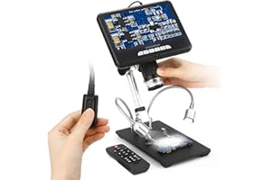 Andonstar AD207 Digital Microscope 7 inch LCD Microscope and 3D Visual Effects for Circuit Board Repair Soldering Microscope