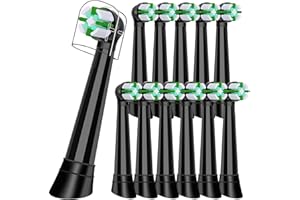 KISSTTA iO Brush Heads Compatible with Oral B iO Toothbrush Head, for Oral B iO 2 3 4 5 6 7 8 9 10 Series Electric Toothbrushes, Deeper Plaque Removal, Black, 12 Pack