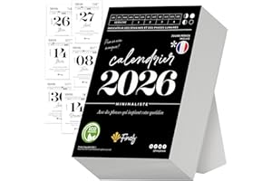 Finoly Ephemeride 2026 Jan 26 Déc 26 (12 Mois) | Calendrier de Bureau 2026 pour Calme & Motivation | Calendrier Citation Positive 365 Jours Inspiration, Exercices & Citations 13,5x9,5 cm