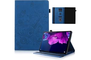 Auslbin do Lenovo Tab P11 & P11 Plus TB-J606/TB-J607/TB-J616F etui 11 cali 2021 Premium PU skóra tłoczenie Stand Folio Cover Case Lenovo Tab P11 / P11 Plus etui z funkcją automatycznego budzenia / uśpienia - niebieskie