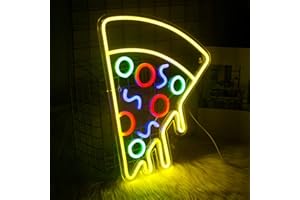 INEONLIFE Pizza Luce al Neon Insegne al Neon a Forma di Cibo a Forma di Cibo in Acrilico per parete Insegna al Neon per Pizza a Led Gialla Decorazione del Soggiorno della Sala da Pranzo